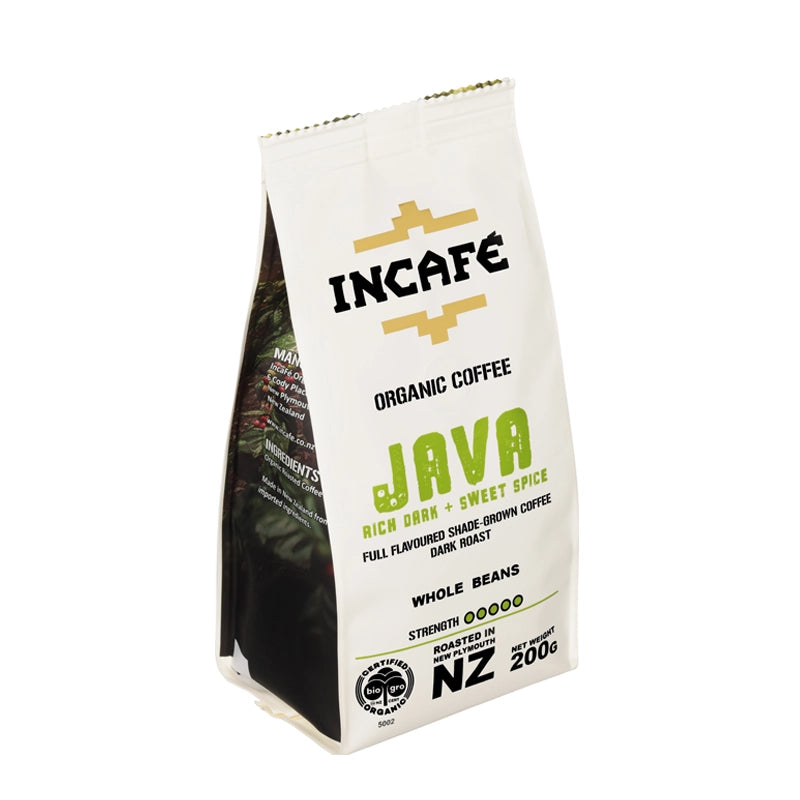 Java Organic Coffee Whole Beans 200g New Zealand